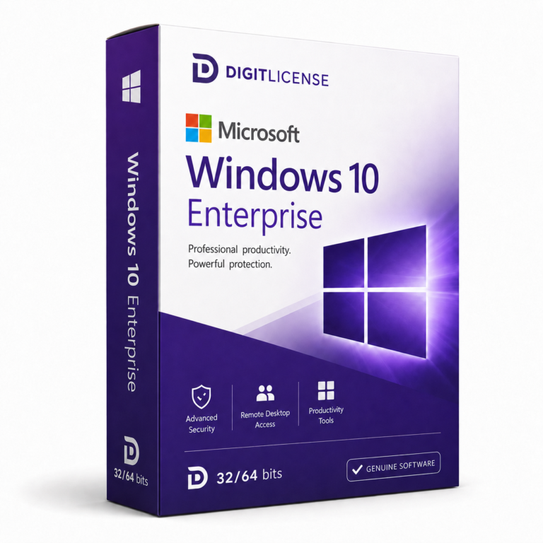 Windows 10 Enterprise license key box mockup